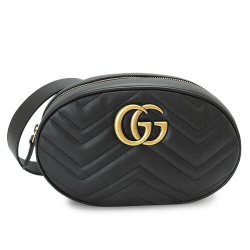 ベルトバッグ レディース GGマーモント 491294 DSVRT 1000 ウエストバッグ ウェストポーチ ダブルG シェブロン キルティング レザー ブラック 黒
