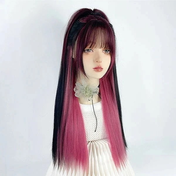 【品質良い 大好評中】ウィッグ フルウィッグ ロングストレート 女性 レディース 地雷系 ロリータ ハロウィン ふんわり 前髪あり かつら コスプレ 可愛い 耐熱ウィッグ コスチューム 仮装 大人用