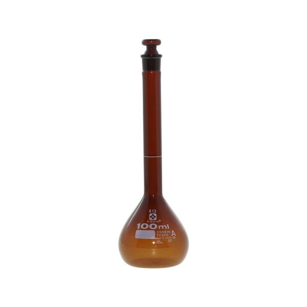 メスフラスコ 茶褐色 スーパーグレード 100mL [020070-100]