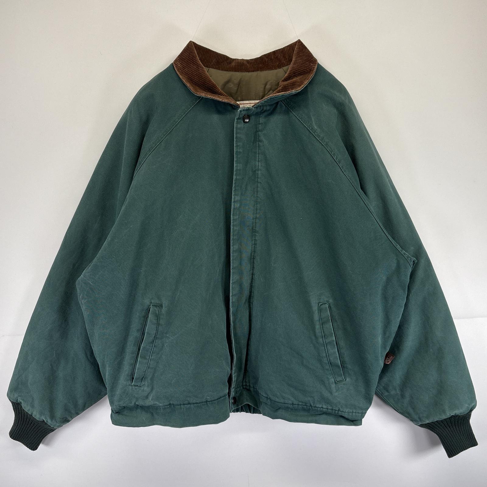 古着 ウォールズ walls USA製 ワークジャケット ダック フルジップ 襟コーデュロイ 中綿 大きいサイズ 2XL グリーン メンズ 6,221円
