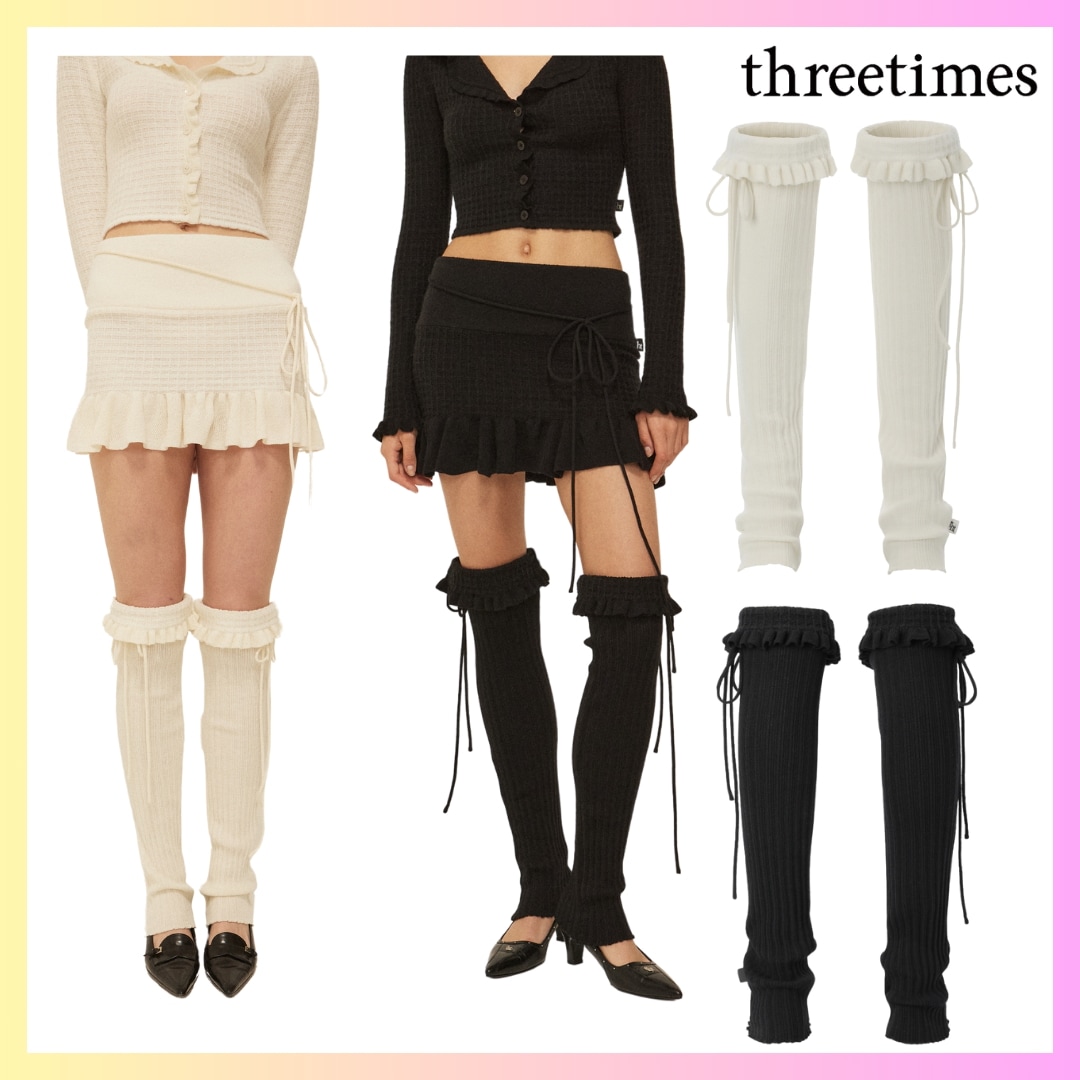 [THREETIMES] Mew leg warmers 2カラー + FREE OMAKE 韓国ファッション レディース