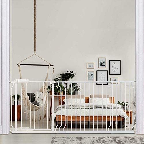 エルフ ベビー ベビーゲート 階段上 ペットゲート ベビーフェンス 適用幅61-254cm ビデオ付き 突っ張り式 オートクローズ機能 扉開閉式 赤ちゃん ゲート ベビーガード