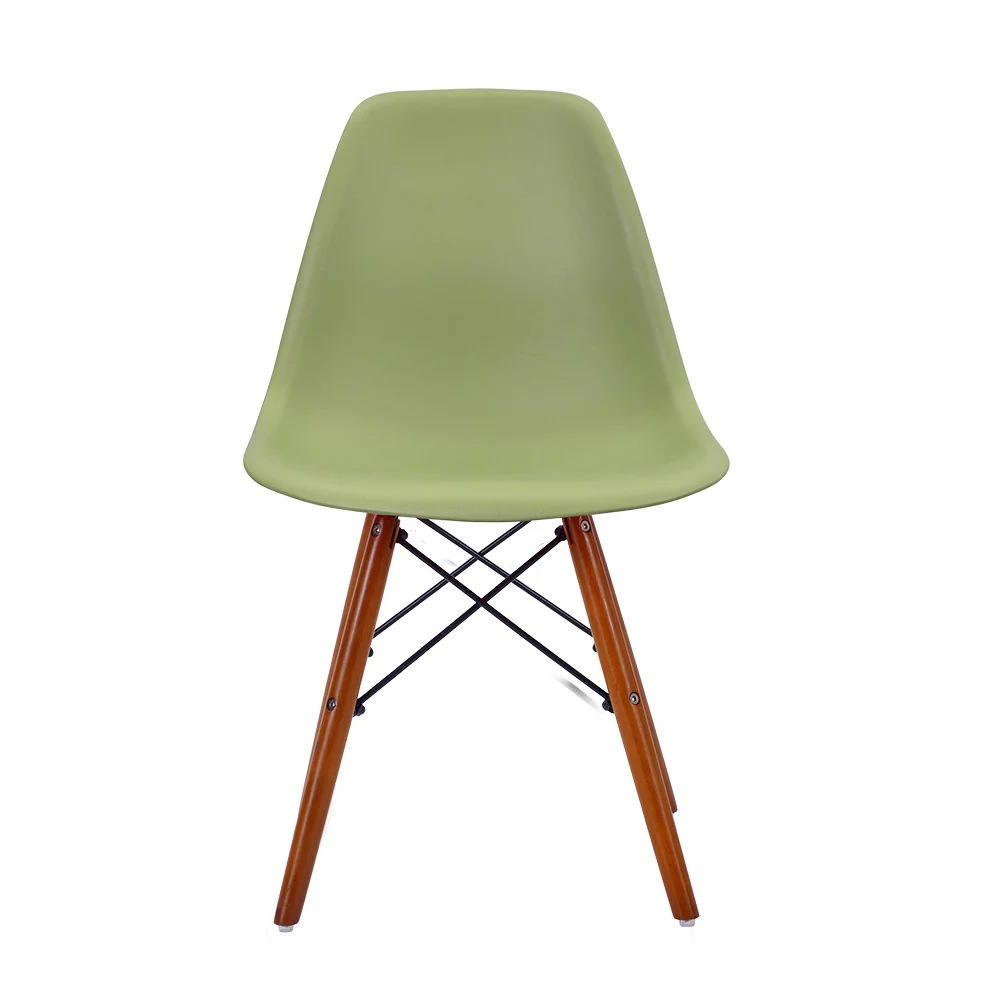 【2脚セット】【アボカドグリーン座面＆ブラウン脚】 イームズチェア リプロダクト ダイニングチェア ダイニングチェアー イームズチェア DSW eames イームズ チェアー DSW イームズ椅子