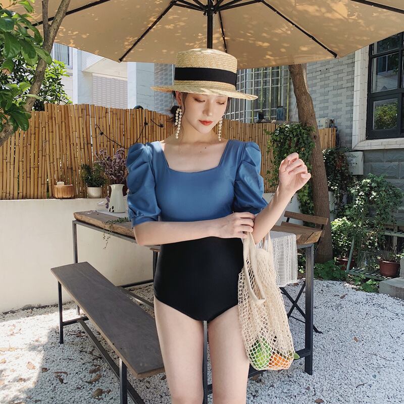 水着 体系カバー水着 ワンピース フリル 谷間魅せ 盛れる かわいい 大人可愛い きれいめ セクシー