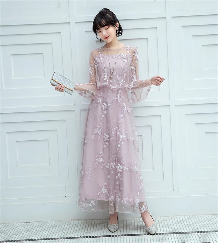 パーティードレス結婚式20レース切り替えワンピースレディース40