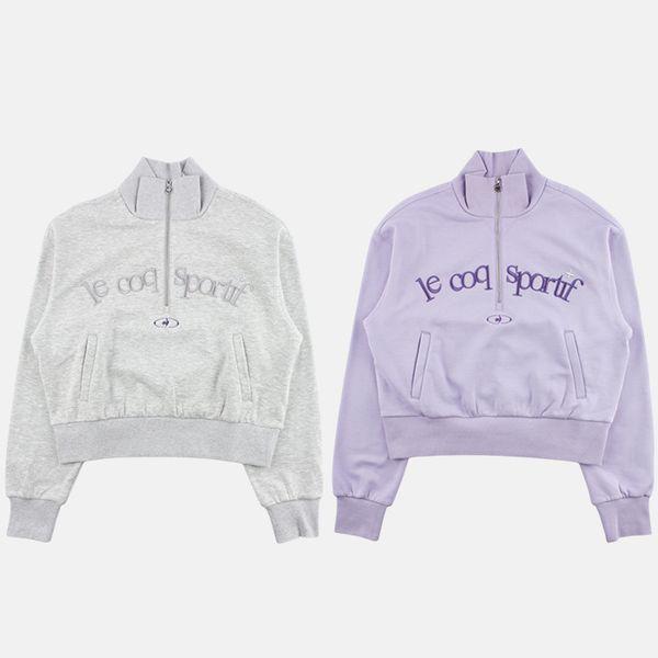 女性ルーズフィットメロウハーフジップ起毛スウェットシャツ QP422OFSO3_P407299997