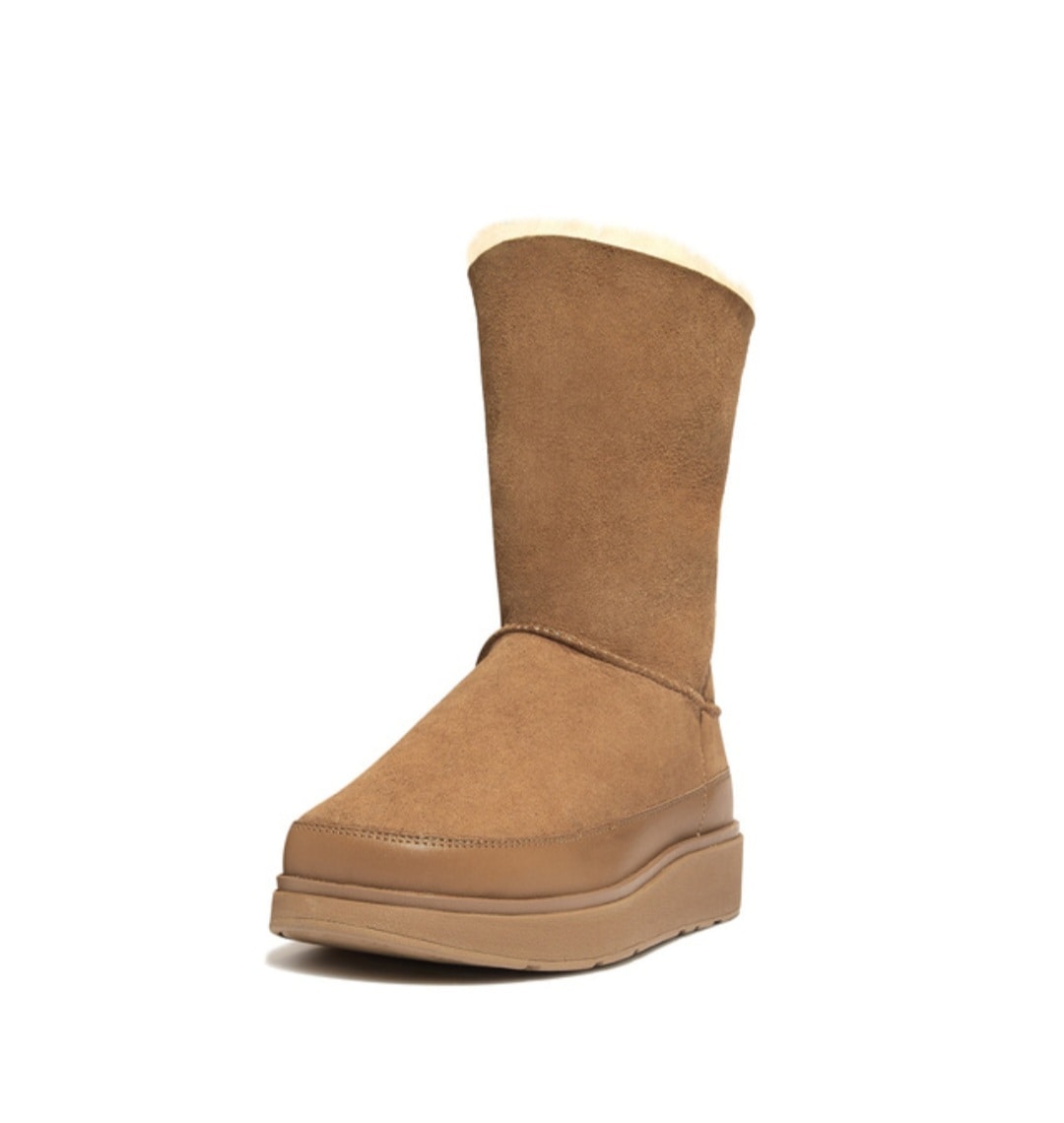 フィットフラップ シアリング 明るい ブラウン レディース キャフ ブーツ FFSO4F713W1
