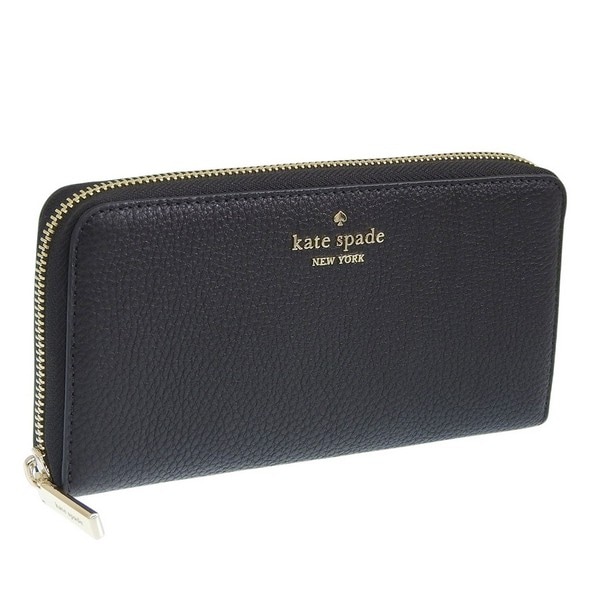 ケイトスペード 財布 レディース 長財布 アウトレット レザー ブラック wallets pebbled leather large KN775-001 KATE SPADE