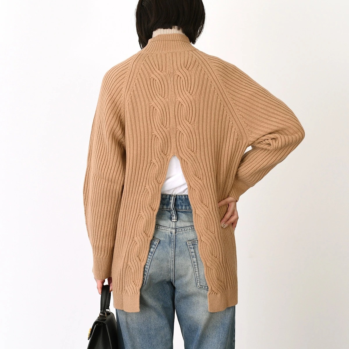 ニット ALCAZAR ウールカシミアニット 1366202600 レディース CAMEL キャメル ベージュ ケーブルニット ハイネック