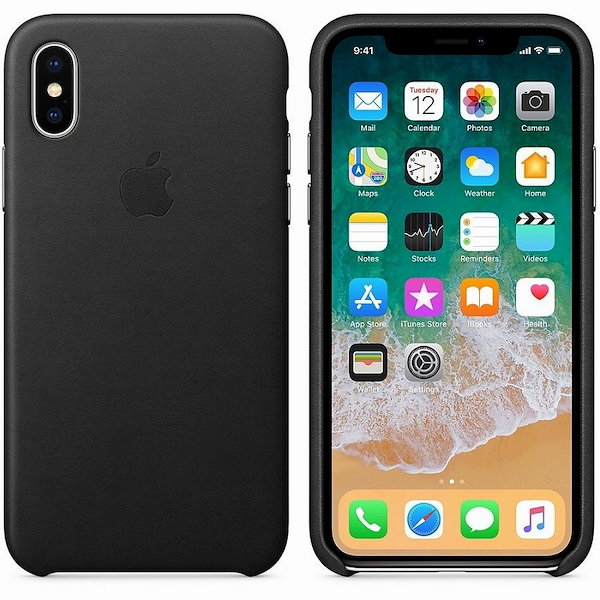 Qoo10] 純正品 iPhone X レザーケース