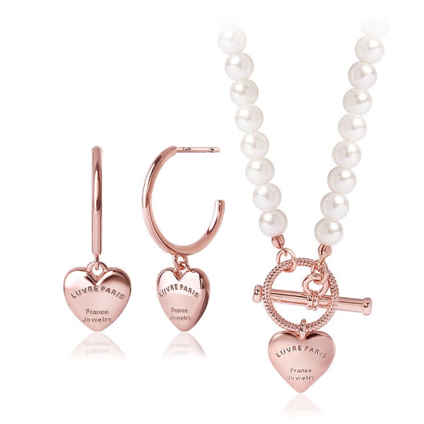 ルーブル パリ 14k G.F. ルーブル トントン真珠 イヤリング/ネックレス SET0397