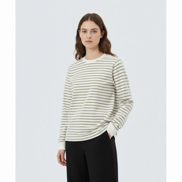 SNOWPEAK APPAREL 女性ストライプ長袖Tシャツ S25FWFTL13 オリーブ 14,155円