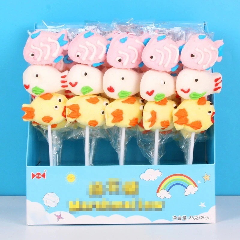 Pcs 海洋漫画の形のマシュマロソフトキャンディ ロリポップ 36g*本 子供用レジャースナック 誕生日プレゼント