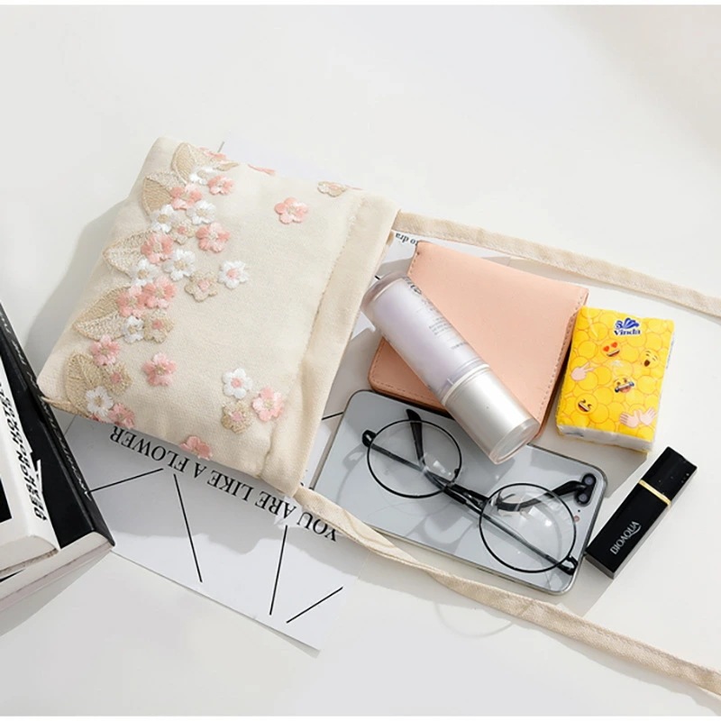 ショルダーバッグ エコバッグ レース 花刺繍 レディース 可愛い ミニ 韓国 ファッション 雑貨 かわいい おしゃれ 北欧 送料無料 [K] (T)