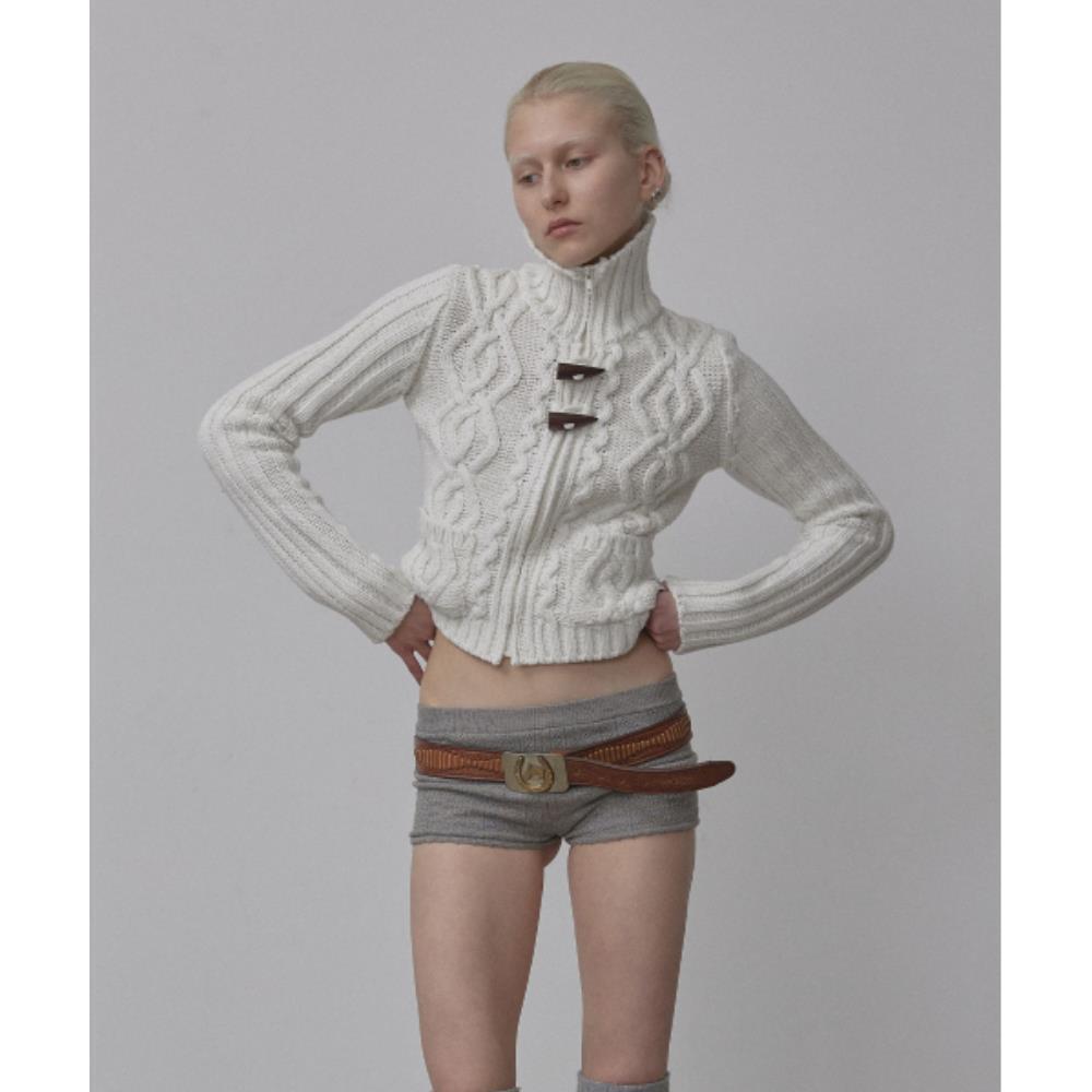 スカルプター Two Way Cable Cardigan Ivory SC25S208IV