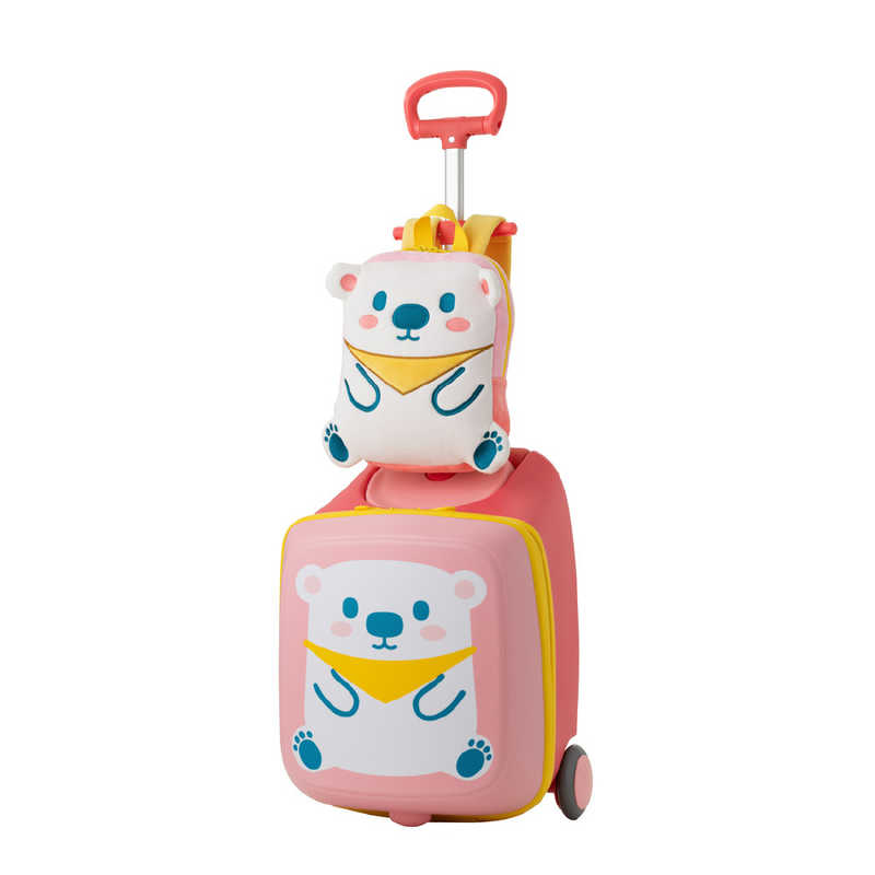 レジェンドウォーカー　コロとも キッズキャリー スーツケース 宿泊目安：1泊～2泊 [TSAロック搭載 / 30L] シロクマ ピンク　2010-48-POLAR BEAR
