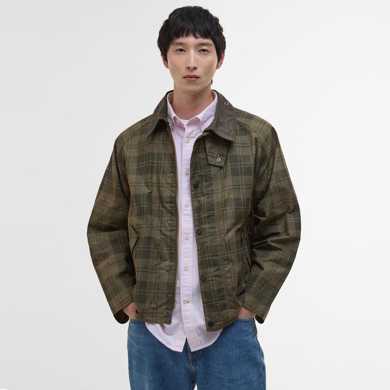 [25SS]男性オリーブ Transport Check トランスポート コットン カジュアル ジャケット (URJU5E022L3)