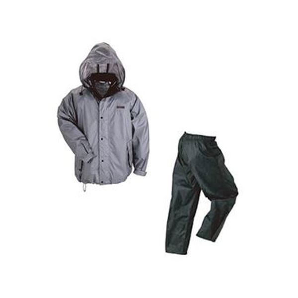 （まとめ）川西工業 レインウェア（男女兼用）雨職人 グレー Sサイズ 3530-GR-S 1着3セット
