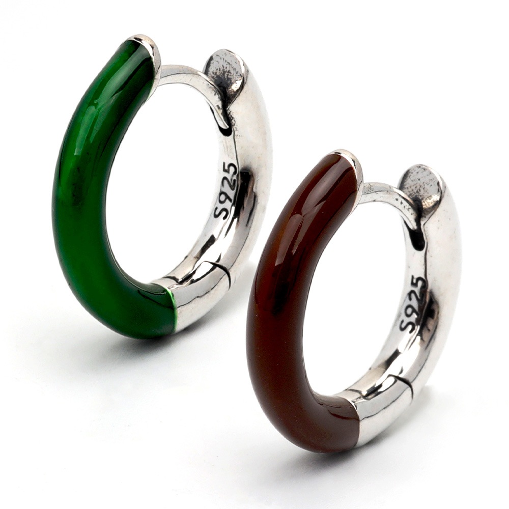 925 メノウフープピアス [es321]