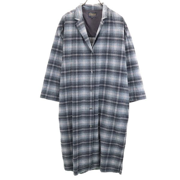 チェック柄 ロングコート F グレー系 レディース 4,959円