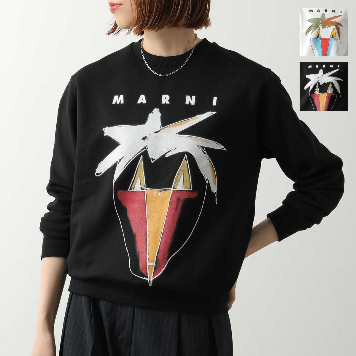 MARNI KIDS マルニ キッズ スウェットシャツ M01573 M00V0 レディース ガールズ 長袖 トレーナー ロゴ クルーネック カラー2色