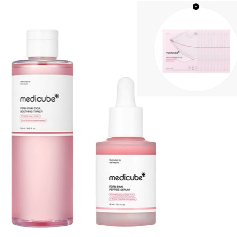 PDRN 跡取り 2点 セット（ピンク シカ スージング トナー 250ml+ピンク ペプチド アンプル 30ml）+パック3枚