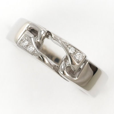 K18 18金 WG ホワイトゴールド リング 指輪 9号 ダイヤ 0.03 ジュエリー