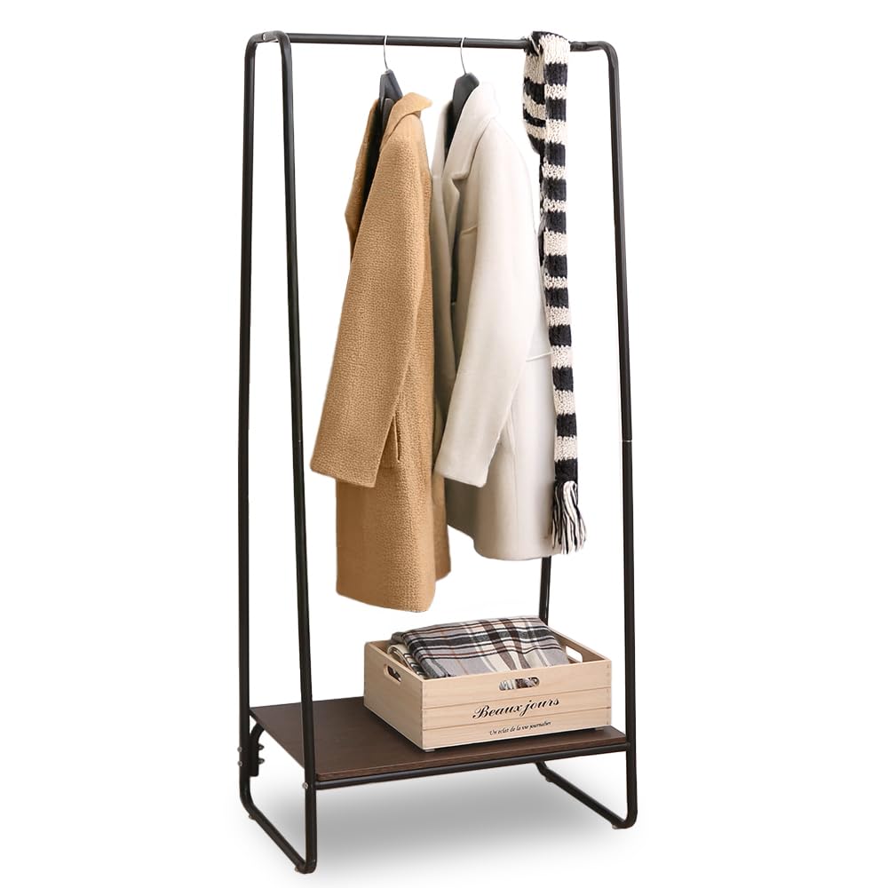 アイリスオーヤマ(IRIS OHYAMA) ハンガーラック ラック付き ボード1枚 幅64×奥行40×高さ150cm ブラック PI-B1 スタイルハンガー