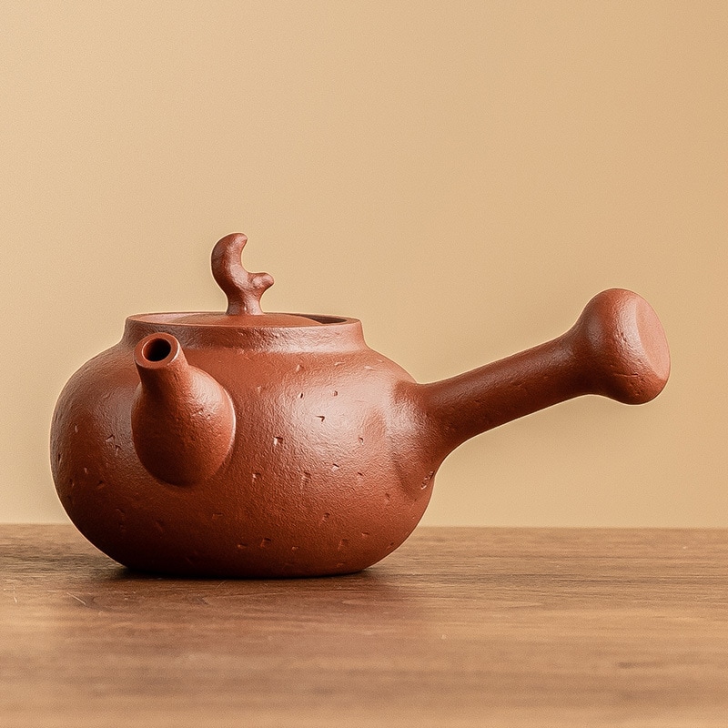 応接室用紫粘土サイドハンドルティーポットティーポットシングルポットカンフーティーセット高級ティーポットティーカップギフトボックス