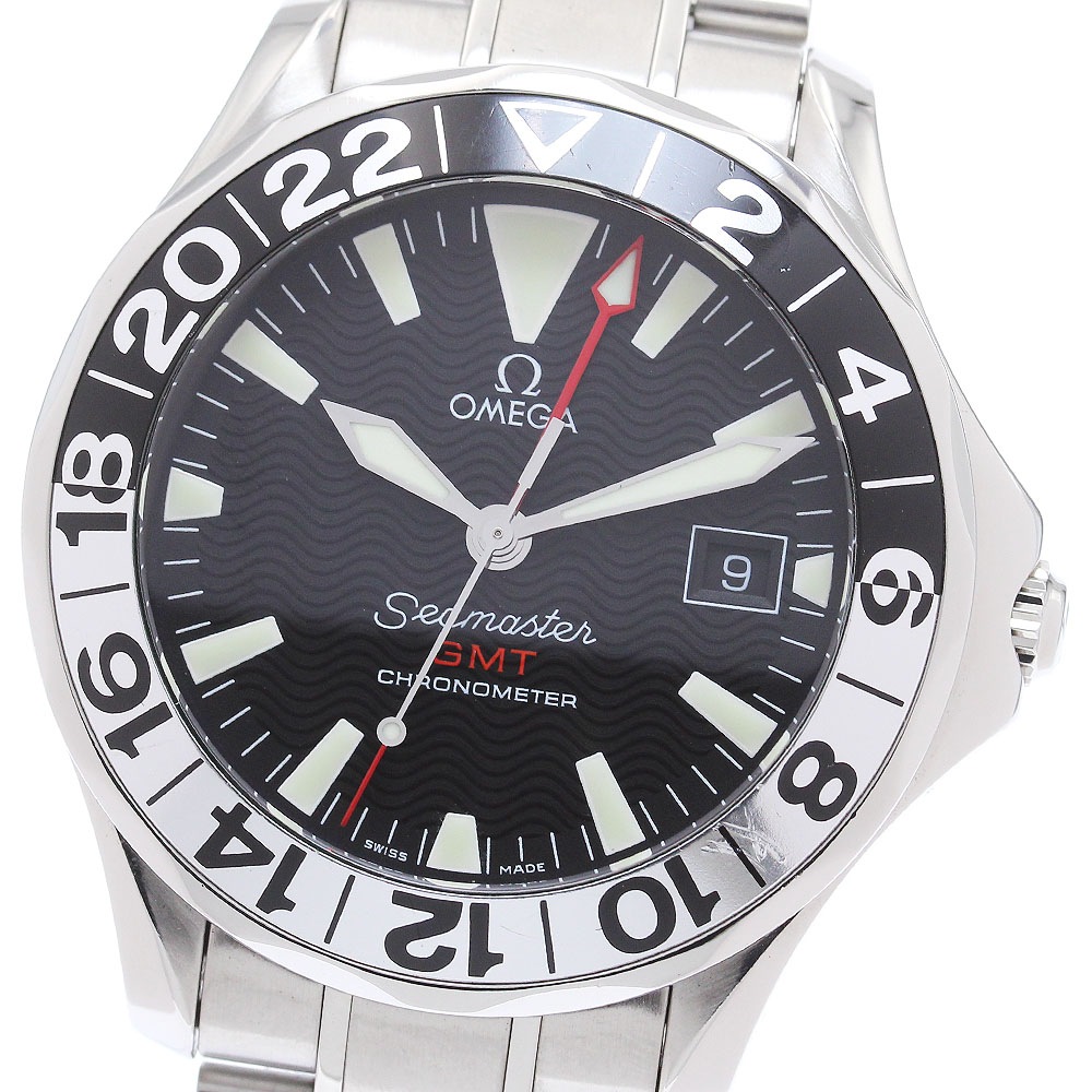 オメガ OMEGA 2534.50 シーマスター300 50周年記念モデル GMT 自動巻き メンズ _875187【中古】