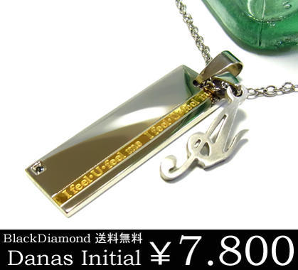 ダナスダイヤモンドイニシャルネックレス/Danasイニシャルステンレスネックレス ネックレスメンズ