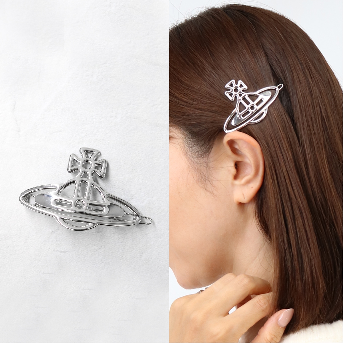 ヘアクリップ THIN LINE HAIR CLIP 6703001F 02P019 ヘアピン ヘアアクセサリー オーブ シルバーカラ