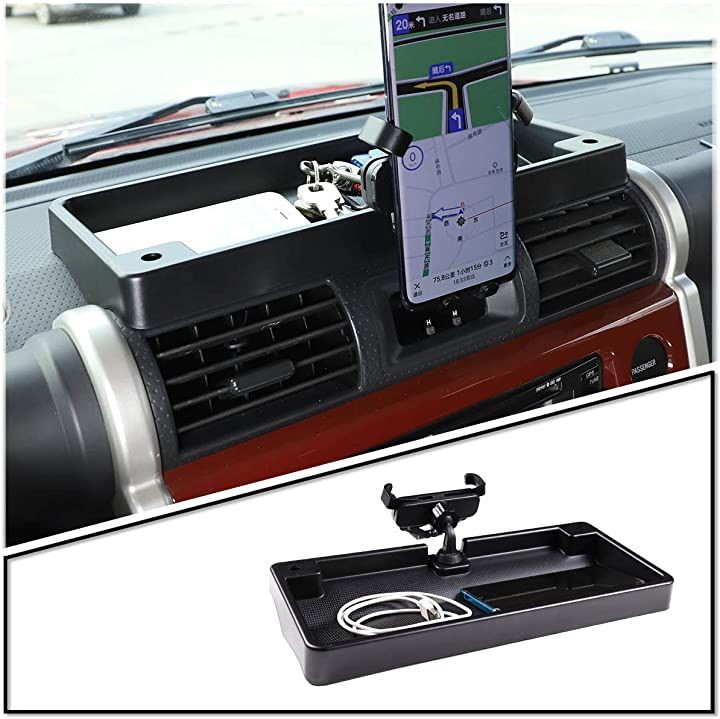 トヨタ FJ クルーザー 2007～2021年に対応 ダッシュボード収納トレイ 21 携帯電話ホルダー スマホホルダー 車載ホルダー 全機種対応 多機能収納トレイ(スタイル 1)