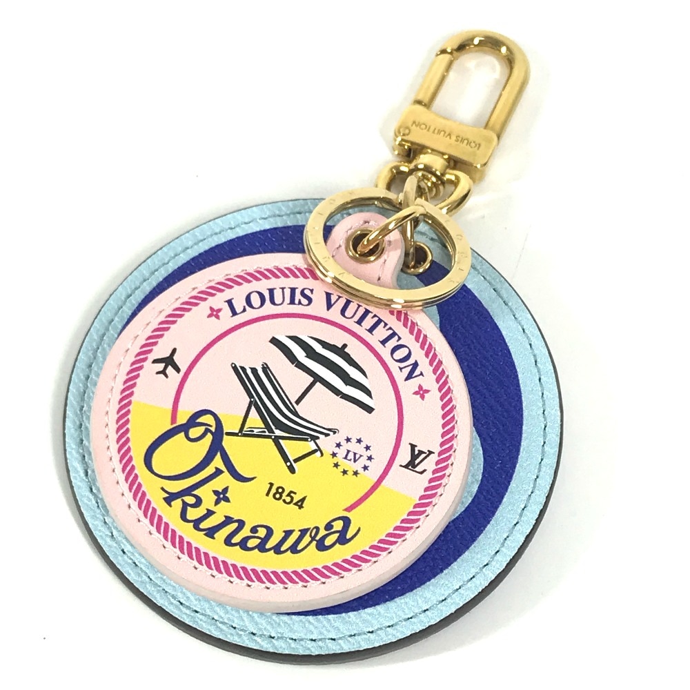 キーホルダー M68510 ポルトクレ・イリュストレ モノグラム 日本 沖縄限定 バッグチャーム モノグラムキャンバス ブルー