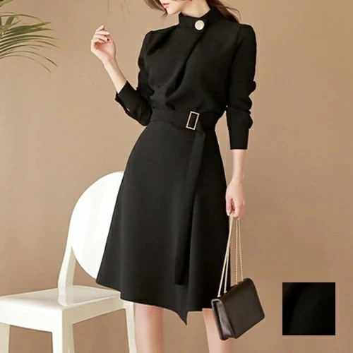 パーティードレス 結婚式 ワンピース ミディアム ひざ丈 オケージョン ドレス 韓国 ファッション レディース 春 秋 冬 ブライダル お取り寄せ PTX7273 お呼ばれ コーデ 成人式 二次会 同