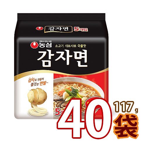 じゃがいもラーメン 117g X 40個1BOX ジャガイモ麺 カムジャミョン 輸入食品 輸入食材 韓国食材 韓国料理 乾麺 インスタントラーメン 辛い 激安
