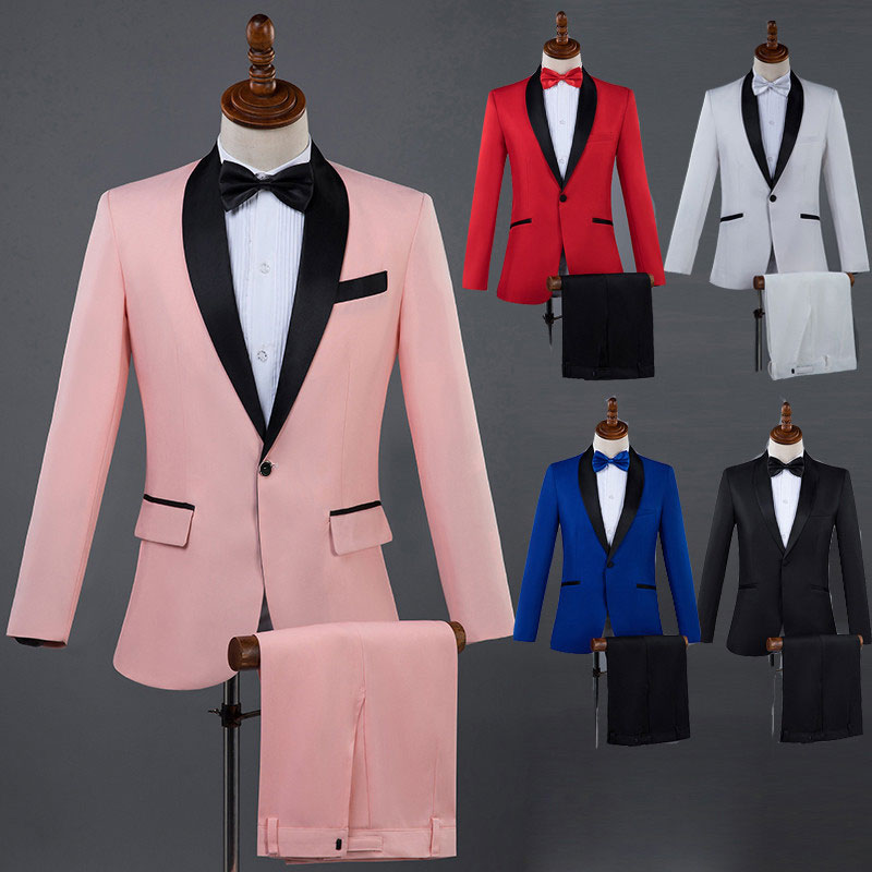 メンズ スーツ 結婚式 パーティ 司会者 演奏会 発表会 花婿 成人式 カラオケ 男性 舞台 衣装 パーティー ピンク 白 黒 レッド ブルー 男性 舞台ステージ 演劇 ステージ 【S-2XL】d90