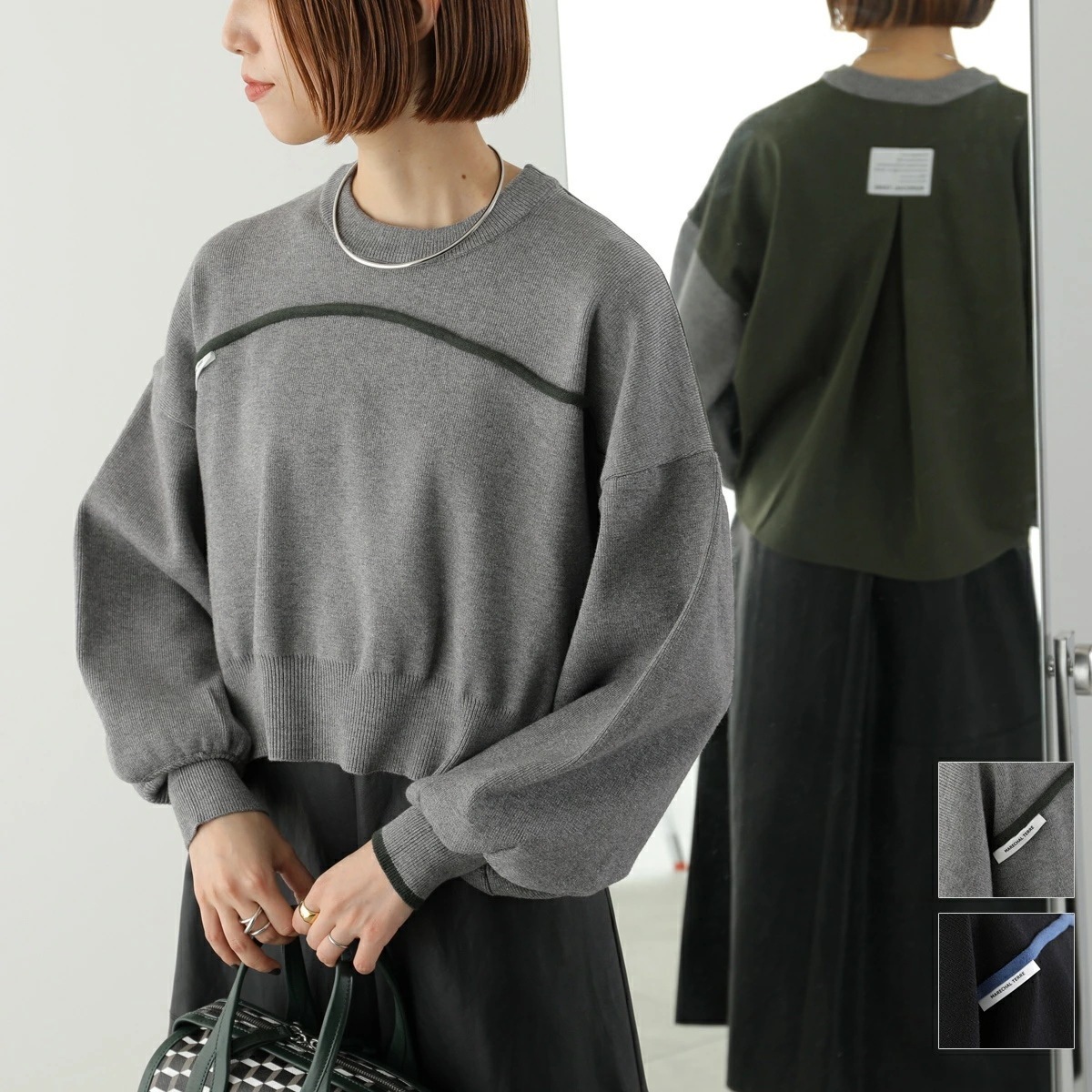 MARECHAL TERRE マルシャル・テル セーター ZMT255KN524 レディース ニット カラーブロック クルーネック ドッキング カラー2色 8,503円