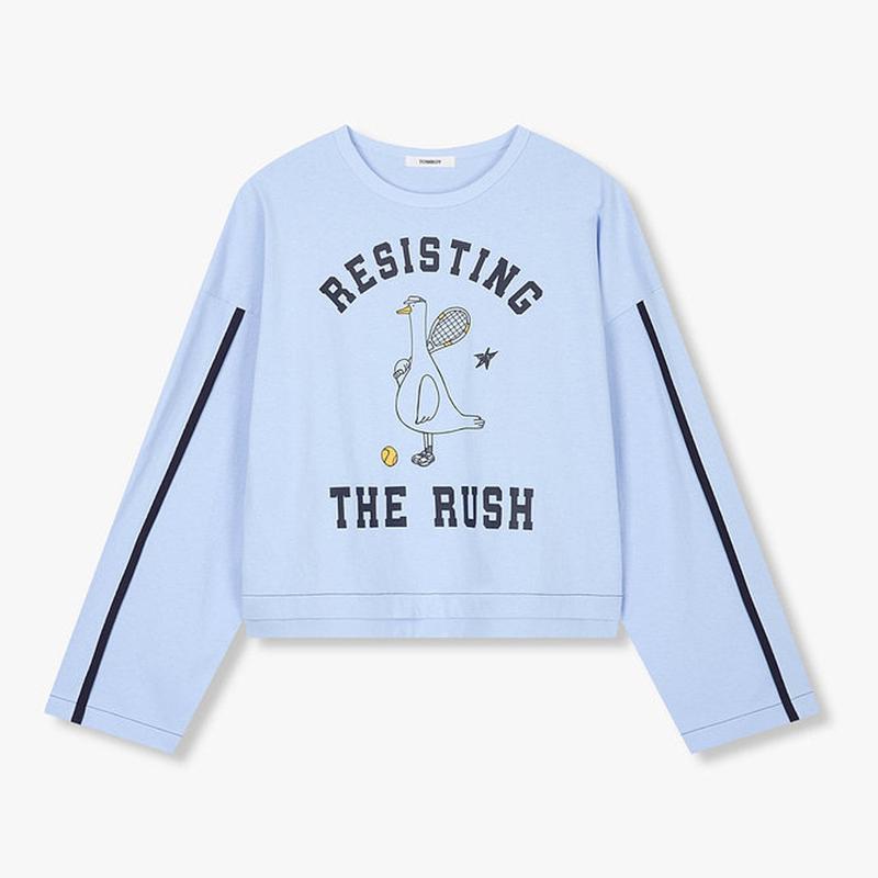 シングルライングラフィック長袖Tシャツ9106122104
