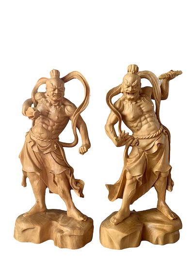 Qoo10] TSUGE 仏像 金剛力士像 仁王像 ツゲ 木彫 仏