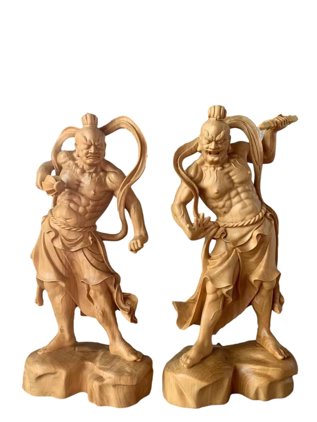 仏像 金剛力士像 仁王像 ツゲ 木彫 仏具 (約)高22cm幅15cm奥行5cm