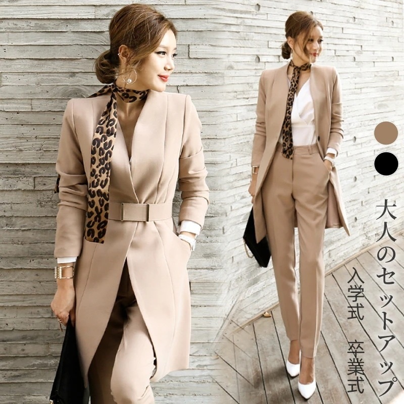 セットアップ ママ スーツセットアップ 気質 韓国ファッション セミロング 秋冬アウター スーツセット/ 卒業式パンツスーツ スーツジャケット 入園式 入学式 卒園式 5,262円
