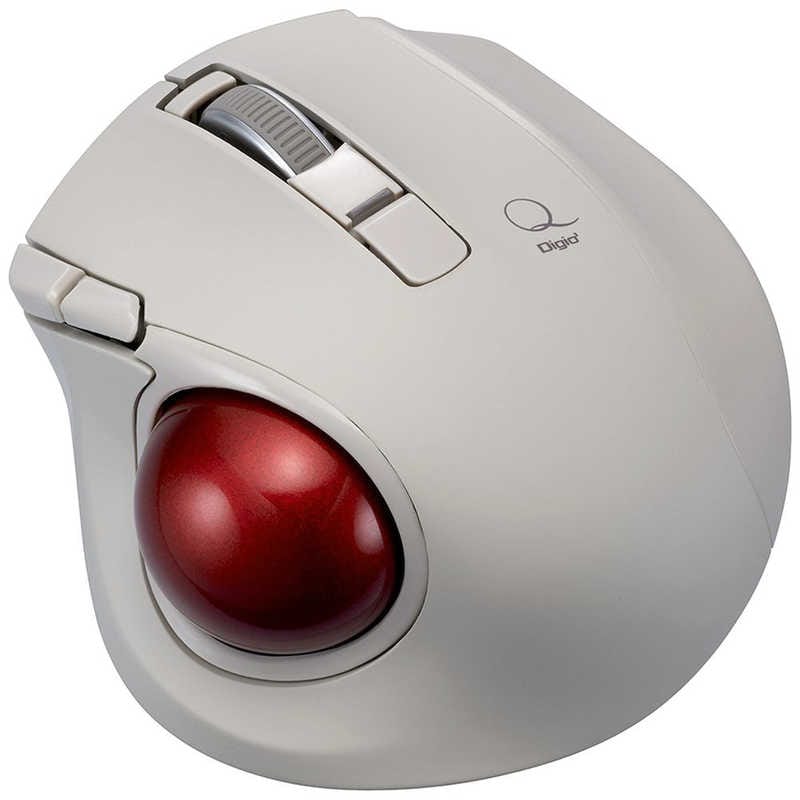 ナカバヤシ　マウス トラックボール Digio2 Qシリーズ [レーザー /無線(ワイヤレス) /5ボタン /Bluetooth] グレージュ　MUS-TBLF225GY