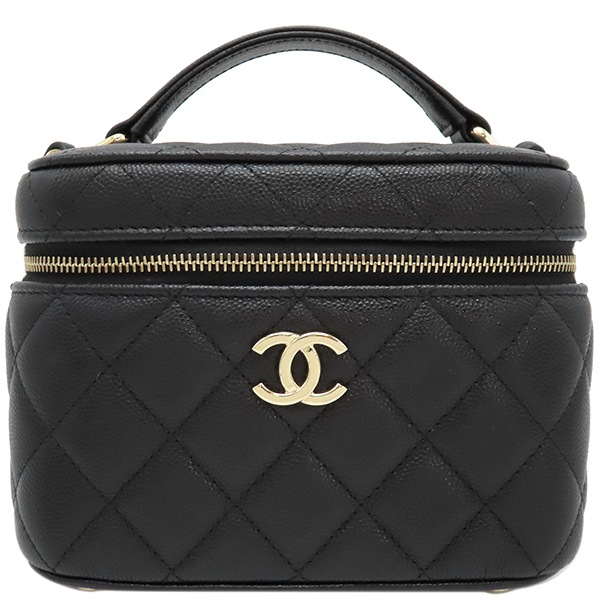 シャネル CHANEL 2WAYバッグ マトラッセ 2way バニティバッグ キャビアスキン ブラック ゴールド金具 黒 ハンドバッグ ショルダー AS3171 ランダムシリアル 【箱】【中古】