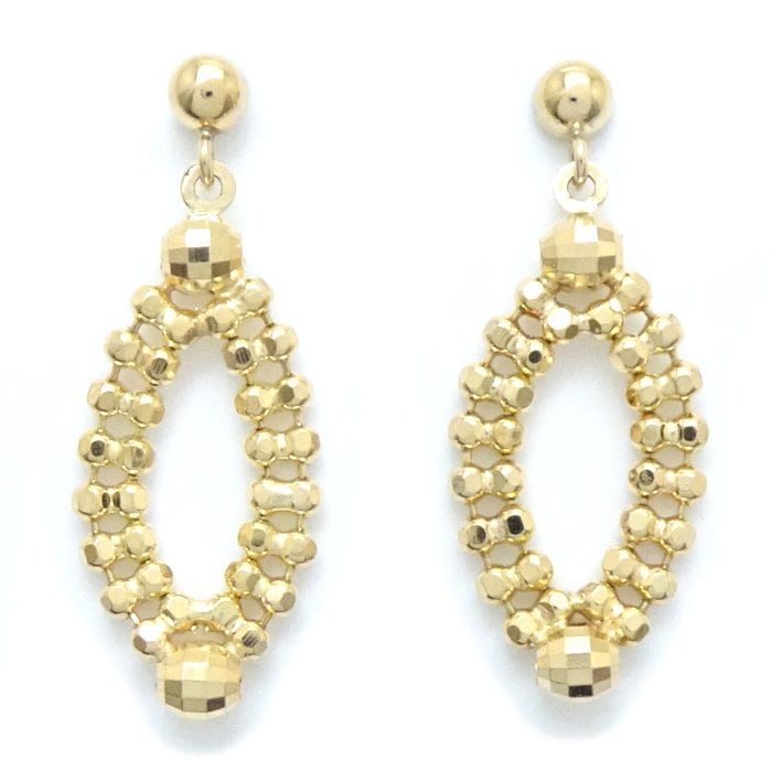 デザイン ピアス ミラーボールカット K18YG イエローゴールド/28149【中古】