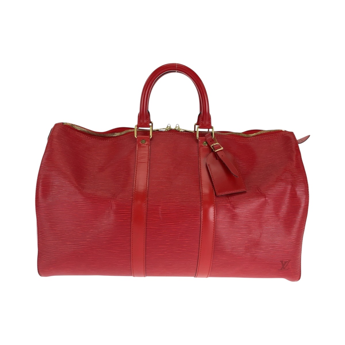 美品 エピ キーポル45 レッド ゴールド金具 エピレザー M42977 ハンドバッグ ボストンバッグ レディース 501308