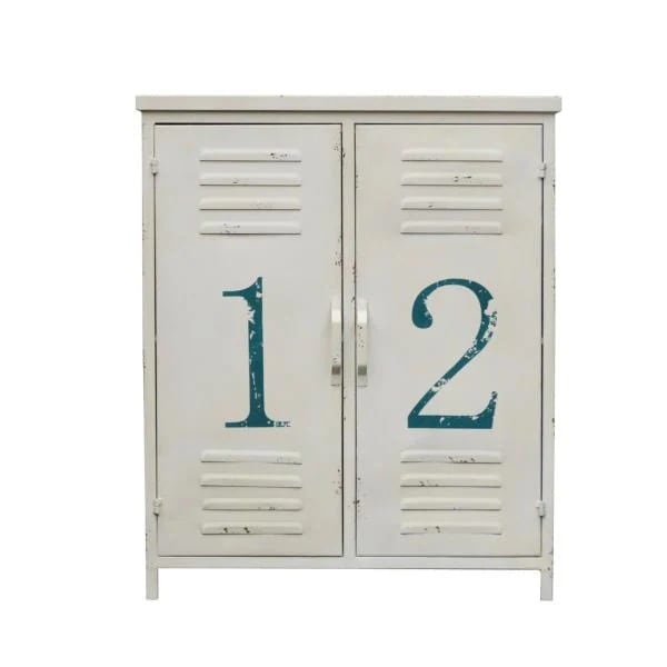 ラック ロッカー 扉付き ヴィンテージ 棚 キャビネット 完成品 スチール レトロ ダメージ加工 幅70cm