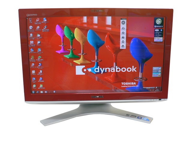 東芝 デスクトップパソコン 中古パソコン D710/T5 レッド デスクトップ 一体型 本体 Windows7 Pentium DVD 地デジ 4GB/500GB 送料無料 中古