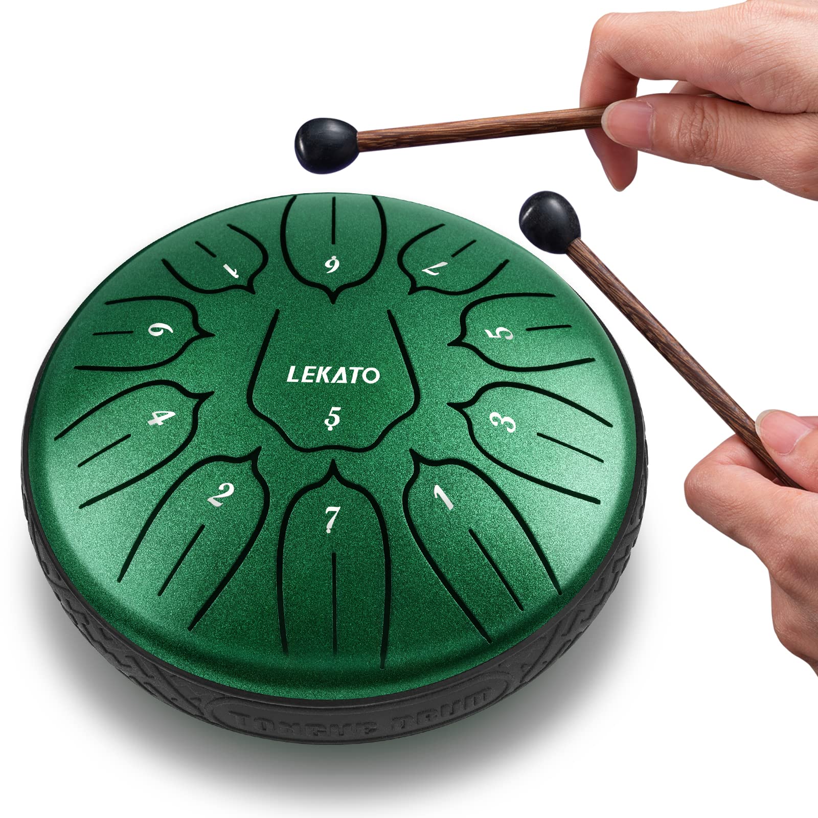 スリットドラム スチールタングドラム LEKATO 金属ドラム 11音 6インチ 打楽器 マレット 収納バッグ付き 瞑想 ヨガ 禅 (ジェイドグリーン) 4,877円