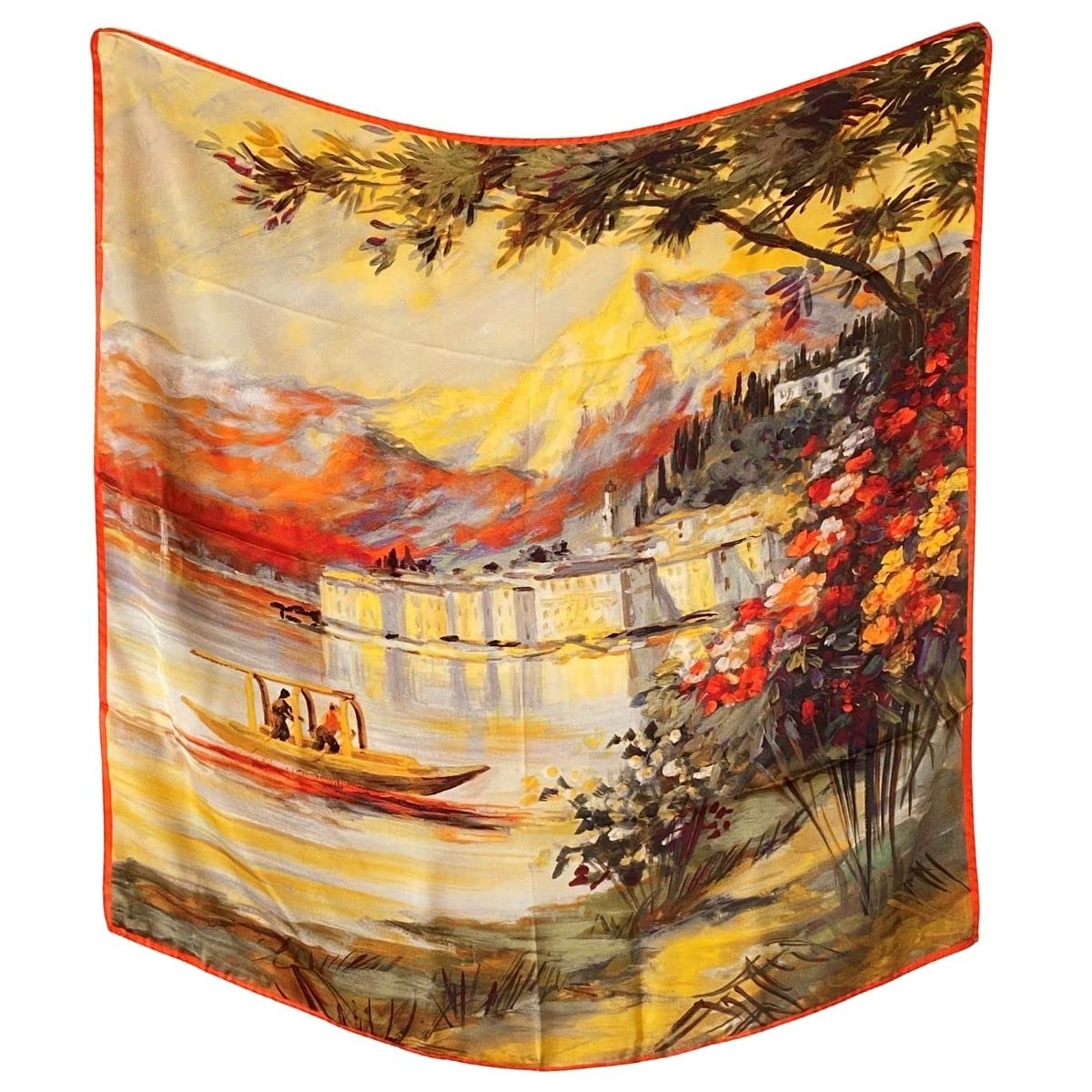 [G.Barsanti&Figli] スカーフ レディース シルク100% 大判 85x85 正方形 イタリア製 バルサンティ コモ湖